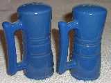 Frankoma ringed shakers glazed cobalt